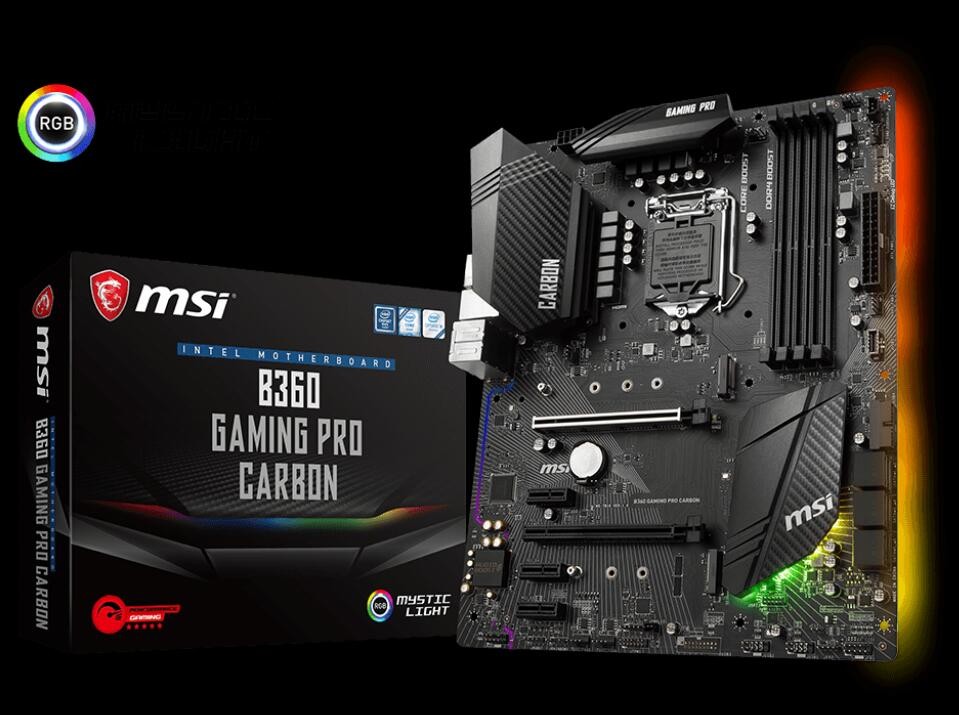 Msi B360 Gaming Pro Carbon Intel Atx Mb Rgb B360 Gaming Pro Carbon