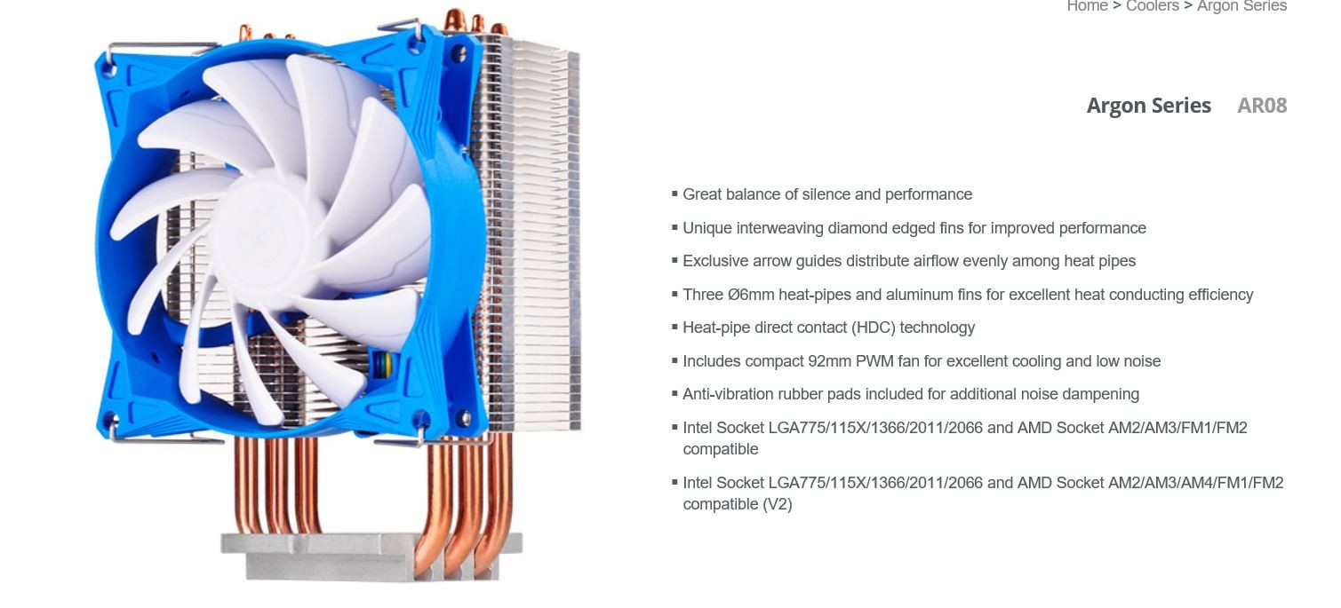 Silverstone Ar08 92mm Pwm 3 Heatpipe Cpu Cooler Compatible 2011 2066 1150 1151 1155 Fm2 Am4 Height