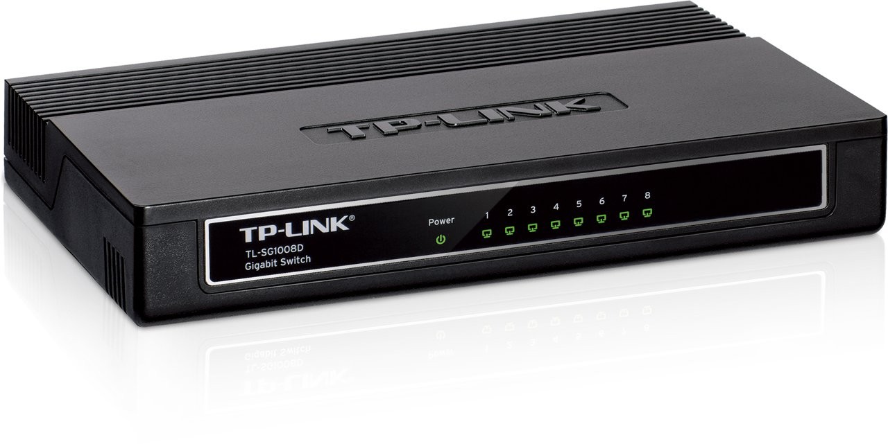 Powe TP-LINK TL-SG1008D 10//100//1000Mbps Unmanaged 8-Port Gigabit Desktop Switch
