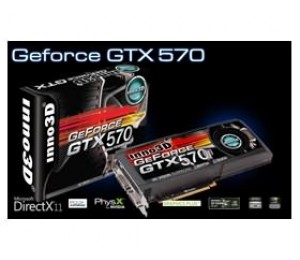 Inno3d Geforce Gtx 570 Pci-e 2.0 1280mb Ddr5 320-bit, 780/ 4000mhz, 2x Dual-link Dvi, 1x Mini