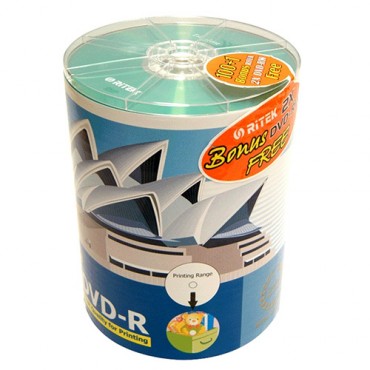 Ritek Dvd-r 16x 100pc Pack Printable Dvd-r100x16-ri