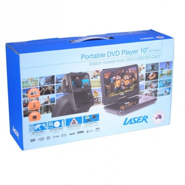 Laser Portable Dvd Player 10" With Bonus Pack (headrest Mounts And Earphones) Dvd-pt-10c