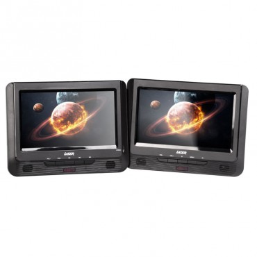 Laser Dvd Player Dual 9" In Car With Bonus Pack (headrest Mounts And Earphones) Dvd-pt9-dualc