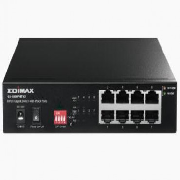 Edimax Poe Switch: 8 Port Gigabit Poe+ Dip Switch (4 Poe+ Ports 70w) Long Range Poe Gs-1008phe