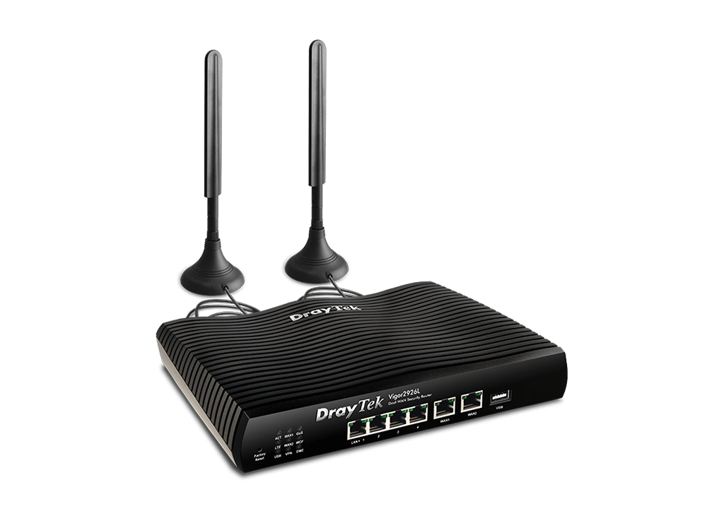 Draytek Vigor2926 Dual WAN Gigabit Broadband Router Firewall 50xVPNs 2xGigabit WAN 4xGigabit LAN 3G/4G USB 1