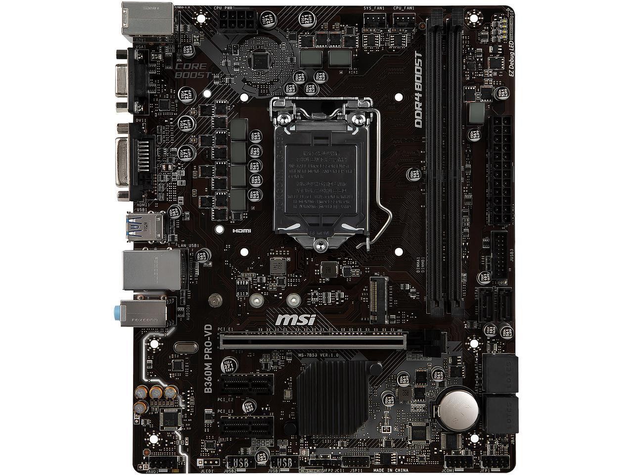 Msi B360m Pro-vd Lga 1151 (300 Series) Intel B360 Sata 6gb/s Micro Atx ...