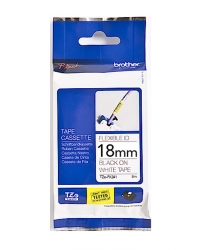 Brother Flexible Tze Tape - Black On White - 18mm Tzefx241