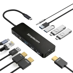 Simplecom CHT811 11-in-1 Usb-c 4K Triple Display Mst Docking Station With Dual Hdmi DP CHT811