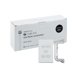 4C | Classic 5 Gang Switch 250V 16AX - Vertical - 10 Pack With 10 Free C-Clips 040.000.0299.10PACK