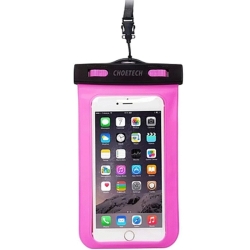 Choetech Wpc007-Pk Universal WaterProof Cell Phone Pouch Bag Up To 8-inch (Pink) ELECHOWPC007PK