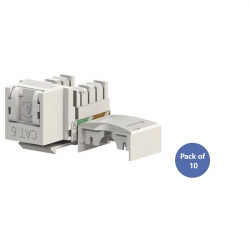 4Cabling Cat 6 Rj45 Keystone Jack With Shutter 90 Degree | Pack Of 10 (010.004.0011)