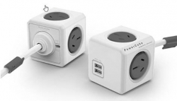 4cabling Powercube | 4 X Outlets & 2 X Usb Charging Outlets 1.5m Cable - Grey 5400/aueupc-grey