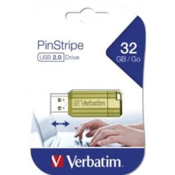 Verbatim PinStripe 32 Gb USB 2.0 Type A, USB 3.2 (Gen 1) Flash Drive - Eucalyptus Green - 12 MB/s Read Speed - 5 MB/s Write Speed 49958