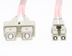 4Cabling 10m LC-SC OM1 Multimode Fibre Optic Cable: Salmon Pink (FL.OM1LCSC10MP)