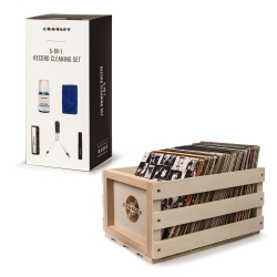Crosley 5 In 1 Record Cleaning Set & Crosley Record Storage Crate Bundle CRAC1024A-SCB