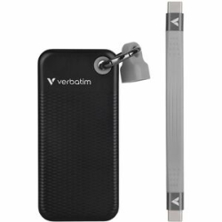 Verbatim Pocket 1 TB Portable Rugged Solid State Drive - M.2 External - Black, Grey - Desktop Pc, Notebook, IPhone, Mac Device Supported - USB 3.2 (Gen 2) Type C - 1000 MB/s Maximum Read Transfer Rate 32190