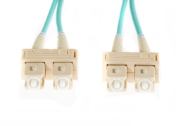 3m Sc-Sc OM4 Multimode Fibre Optic Cable: 3mm Oversleeving | Aqua 015.006.4403