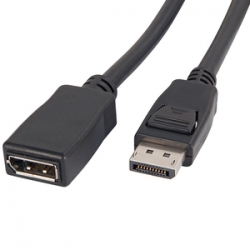 4cabling 15cm Displayport Male To Displayport Female Adaptor: Black 022.002.0316