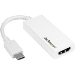 StarTech.com USB-C To HDMI Adapter - White - 4K 60Hz - Thunderbolt 3 Compatible - USB-C Adapter - USB Type C To HDMI Dongle Converter - 1 X 24-pin Type C USB Male - 1 X 19-pin HDMI Digital Audio/Video Female - 3840 X 2160 Supported - White CDP2HD4K60W