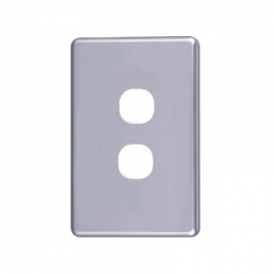 4C | Classic 2 Gang Switch Cover - Silver 040.000.0042