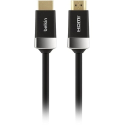Belkin High Speed 1 M HDMI A/V Cable For Tv - First End: 1 X HDMI 1.4 Digital Audio/Video - Male - Second End: 1 X HDMI 1.4 Digital Audio/Video - Male - 15 Gbit/s - Supports Up To3840 X 2160 - Shielding - Gold Plated Connector - Black, Chrome AV10050BT1M