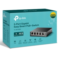 TP-Link Tl-Sg105Pe 5-Port Gigabit Easy Smart Switch With 4-Port PoE+, Up To 65W For All PoE Ports, Up To 30W Each PoE Port TL-SG105PE