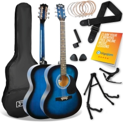 3rd Avenue Acoustic Guitar Premium Pack - Blueburst NM-STX10ABBPK2