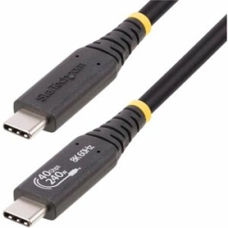 StarTech.com 50cm (1.6ft) USB4 Cable, USB-If Certified USB-C Cable, 40 Gbps, 240W, 8K 60Hz, Compatible W/Thunderbolt/USB 3.2 Ports - 1.6ft/50cm USB-If Certified USB4 Cable Supports 40Gbps, DisplayPort 1.4 Video W/ Dsc Up To 8K 60Hz, And 240W Pd 3.1 Charg