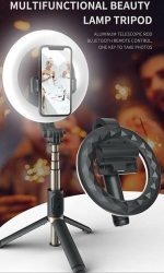 Teq Q07 Bluetooth Ring Light Selfie Stick + Tripod Stand MOBTEQQ07