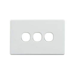4C | Classic 3 Gang Switch Grid And Cover Plate - White 040.000.0023