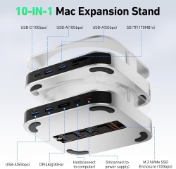 Benfei 000438GY 10 In 1 Usb-c Docking Station - 10Gbps NVMe SSD Enclosure + 4K DP , Usb-c X 2, Usb-a X 4, Sd/Tf ELEBEN000438GY