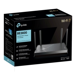 TP-Link Archer BE3600 BE3600 Dual-Band Wi-Fi 7 Router (WIFI7) 1148 Mbps At 2.4 GHz + 4804 Mbps At 5 GHz, 8× Antennas, 2.0 GHz Quad- Core Cpu, 1*2.5Gbp Archer BE3600