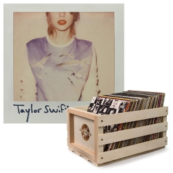 Crosley Record Storage Crate & Taylor Swift 1989 - Double Vinyl Album Bundle UM-4709268-B