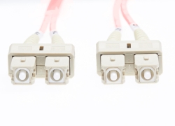 2m Sc-Sc OM1 Multimode Fibre Optic Cable | Salmon Pink FL.OM1SCSC2MP