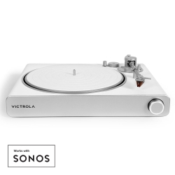 Victrola Stream Pearl Wi-Fi & Bluetooth Turntable - White/Silver VPT-3000-WSL-INT