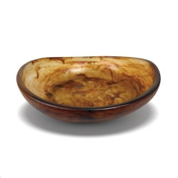 Urban Attitude Jade Medium Bowl Height 8cm Highest, 5cm Lowest, Width 27cm, Length 28cm - Dark Cocoa UT260504-DC