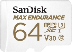 Sandisk Max Endurance Microsdxc Card Sqqvr 64G (30 000 Hrs) Uhs-I C10 U3 V30 100Mb/S R 40Mb/S W Sd Adaptor Sdsqqvr-064G-Gn6Ia FFCSAN64GQQVR