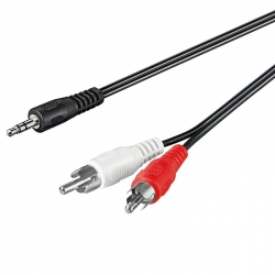 4cabling Stereo Plug To 2x Rca Socket Adaptor 1m La1051