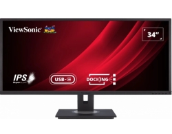 ViewSonic 34" Wqhd 3440 X 1440, Usb-c Docking, 90w Charger,Ethernet, FreeSync, Speaker, VDisplay, Has, Superclear, VG3456 Business Monitor, 3YARW VG3456