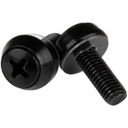 StarTech.com M6 X 12mm - Screws - 50 Pack, Black - M6 Mounting Screws For Server Rack & Cabinet - Mounting Screw - 12 Mm - Steel - Black - 50 / Pack CABSCREWSM6B