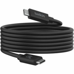 Belkin Connect 2 M USB4 A/V/Power/Data Transfer Cable - Cable For USB Device, Monitor - First End: 1 X USB4 Thunderbolt 4 Type C - Male - Second End: 1 X USB4 Thunderbolt 4 Type C - Male - 20 Gbit/s - Supports Up To3840 X 2160 INZ004BT2MBK