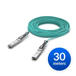 Ubiquiti 25 Gbps Long-Range Dac, Long-range SFP28, 30m Length, Support 25/10/1 Gbps, Pvc Cable Jacket, Aqua Color UACC-AOC-SFP28-30M