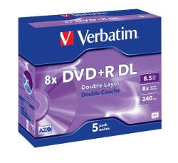 Verbatim Dvd+r Dl 5pk Jewel Case 43541