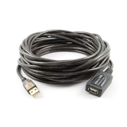 20M USB 2.0 Am-Af Active Extension Cable Black 005.001.0190