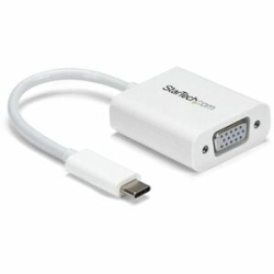 StarTech.com Usb-c To VGA Adapter - White - Thunderbolt 3 Compatible - USB C Adapter - USB Type C To VGA Dongle Converter - 1 X 15-pin Hd-15 - Female - 1 X 24-pin USB 3.1 Type C - Male - White CDP2VGAW
