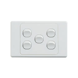 4C | Ultima 5 Gang Switch 250V 16AX - Horizontal 040.000.0071