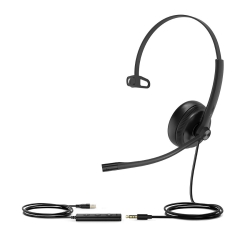 Yealink UH34 Special Edition Mono Uc USB Headset, Usb-a 3.5mm, Audio Clarity, Noise Cancelling Microphone, Leather Ear Cushions, YHC20 Controller UH34-SE-M-UC