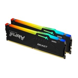 Kingston Fury Beast RAM Module For Motherboard - 64 Gb (2 X 32GB) - Rgb - DDR5-6000/Pc5-48000 DDR5 Sdram - 6000 MHz Single-rank Memory - CL36 - 1.35 V - Non-ECC - Unbuffered - 288-pin - Dimm KF560C36BBE2AK2-64