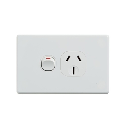 4C | Classic Single Power Point 250V 15A - Horizontal 040.000.0014