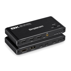 Simplecom KM470 2-Port Usb-c Kvm Switch 8K Docking Station Hdmi 2.1 DP For Laptop Tablet KM470
